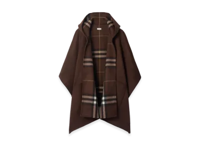 Burberry Women's Cashmere Hooded Cape "Treacle Brown"