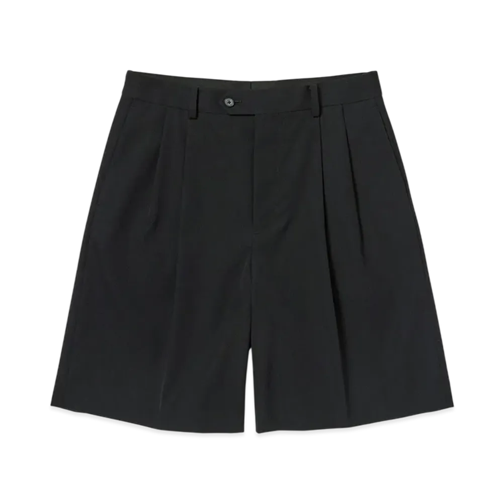 AURALEE Light Wool Max Gabardine Shorts "Top Black"