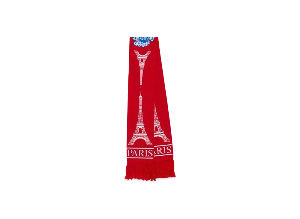 BALENCIAGA Football Scarf in Fine Wool "Red/White"