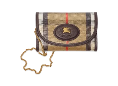 Burberry Women's Highland Chain Card Case "Sand Beige"