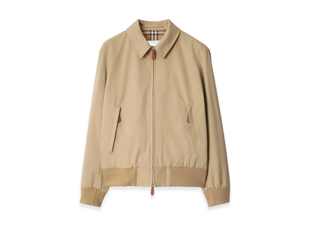 Burberry Gabardine Harrington Jacket "Honey Beige"