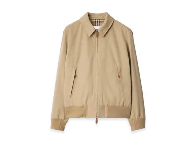 Burberry Gabardine Harrington Jacket "Honey Beige"