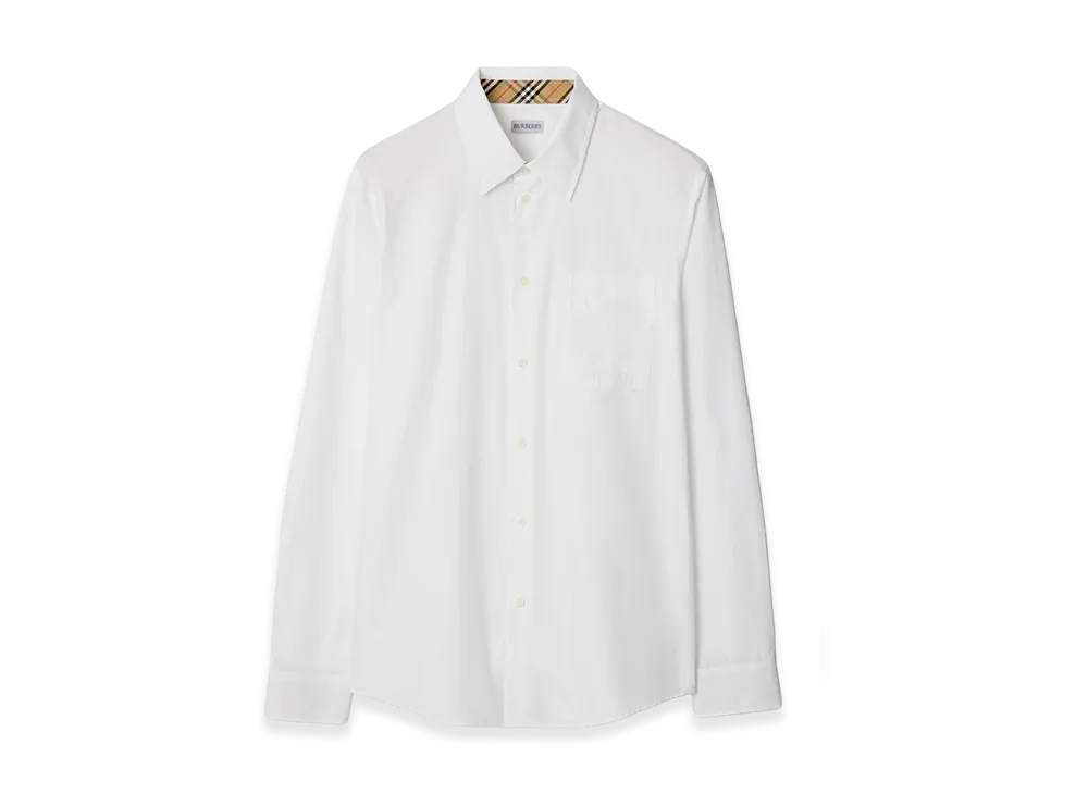 Burberry Regular Fit Cotton Poplin Shirt "Optic White"