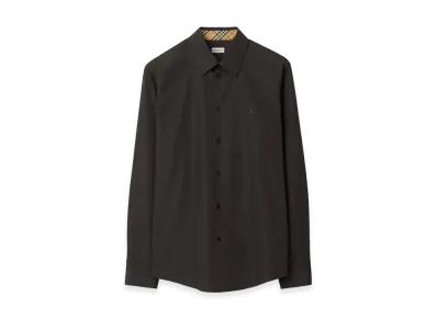 Burberry Regular Fit Cotton Poplin Shirt "Bark Brown"