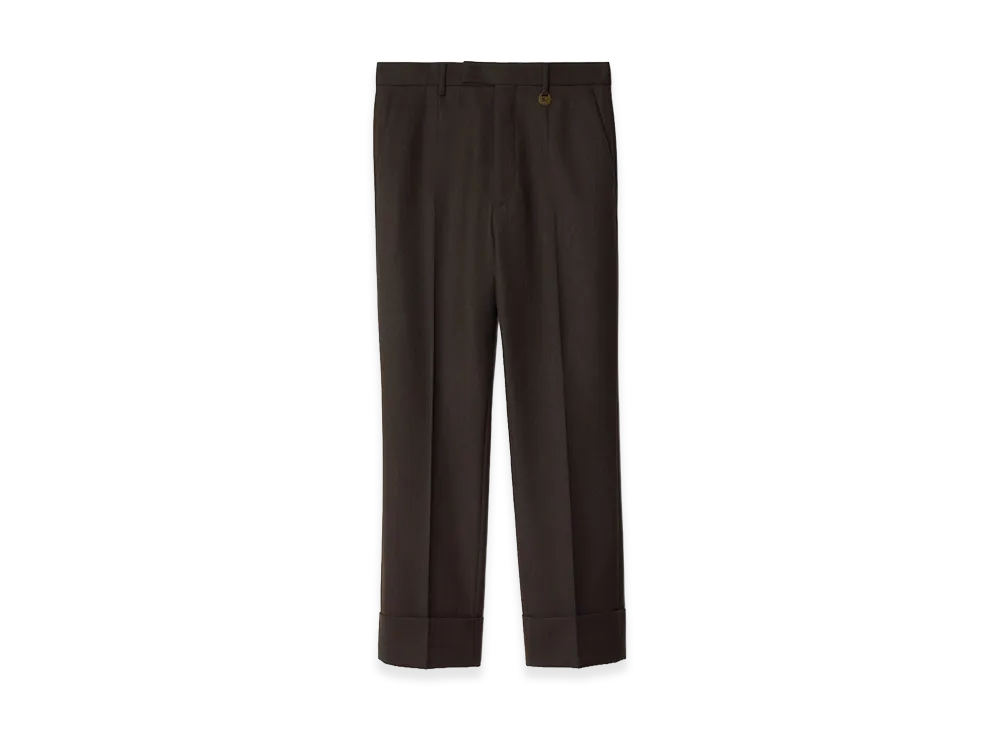 Burberry Wool Tailored Trousers "Soot Brown"