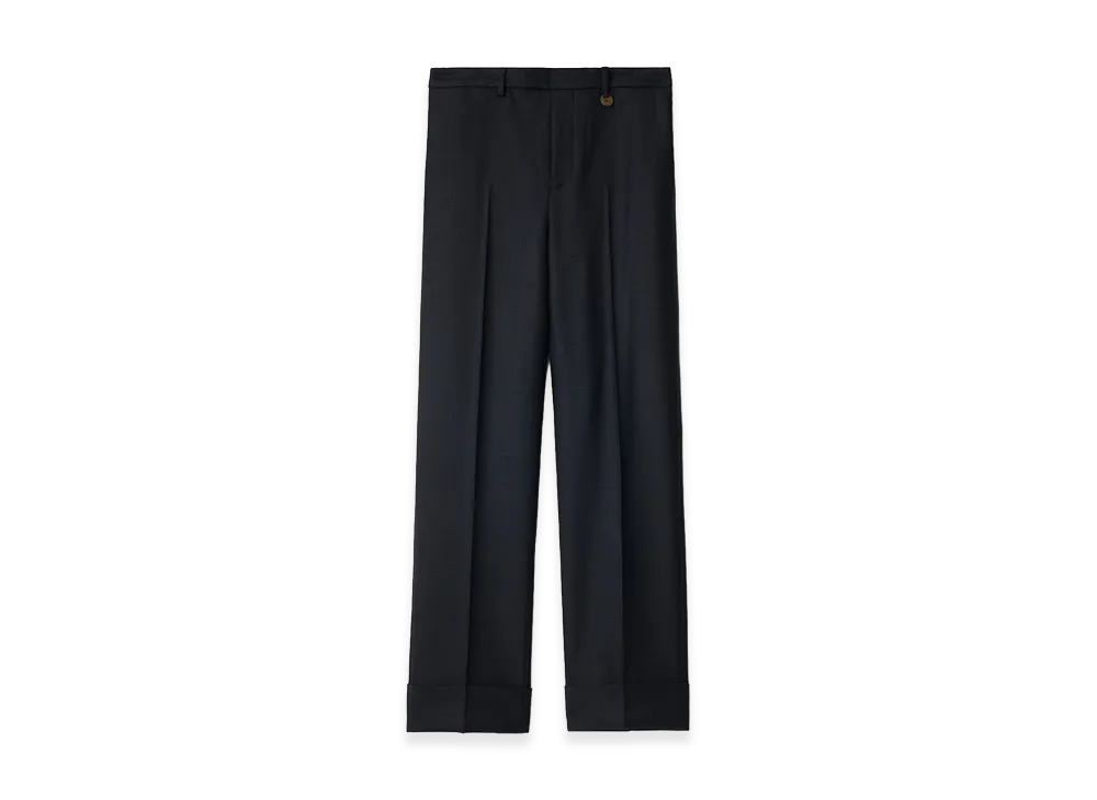 Burberry Check Wool Tailored Trousers "Tarmac Grey/Dark Pewter Grey"