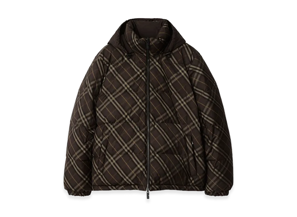 Burberry Reversible Check Snowdon Down Jacket "Truffle Brown"