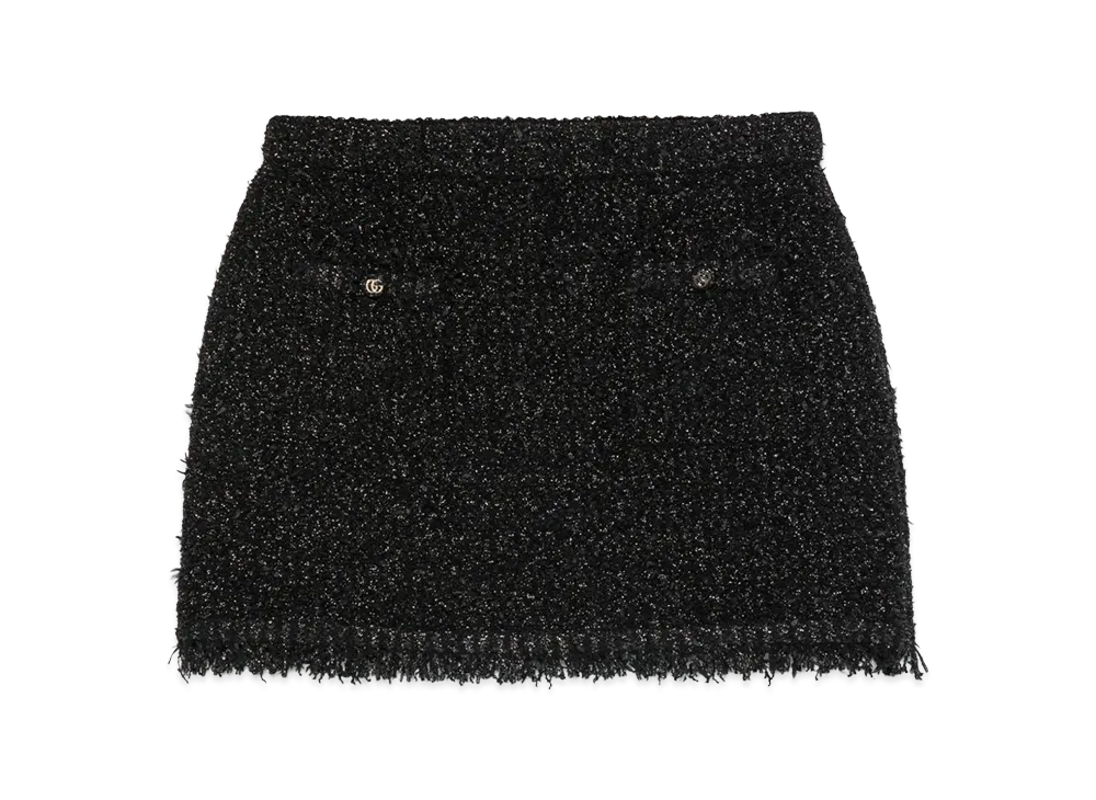 GUCCI Women's Lame Mini Skirt "Black"