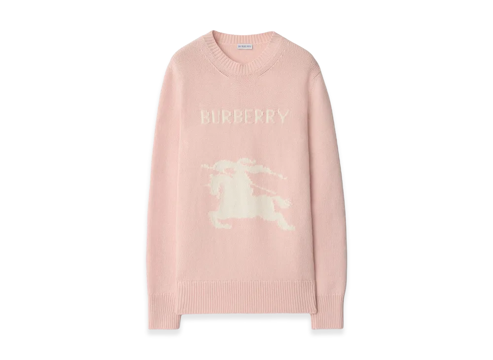 Burberry Women's EKD Wool Cashmere Sweater "Bouquet Pink"