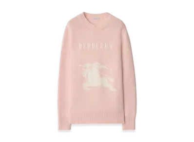 Burberry Women's EKD Wool Cashmere Sweater "Bouquet Pink"