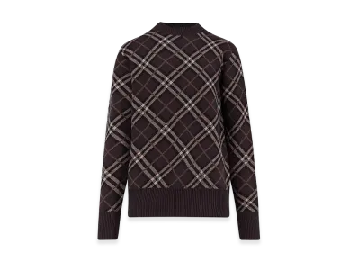 Burberry Embroidered Stretch Wool Blend Sweater "Brown"