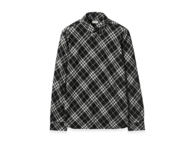 Burberry Relaxed Fit Check Cotton Flannel Shirt "Black"