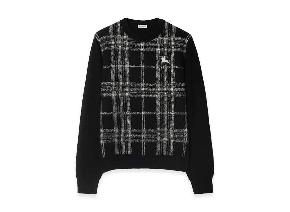 Burberry Check Wool Sweater "Black/White"