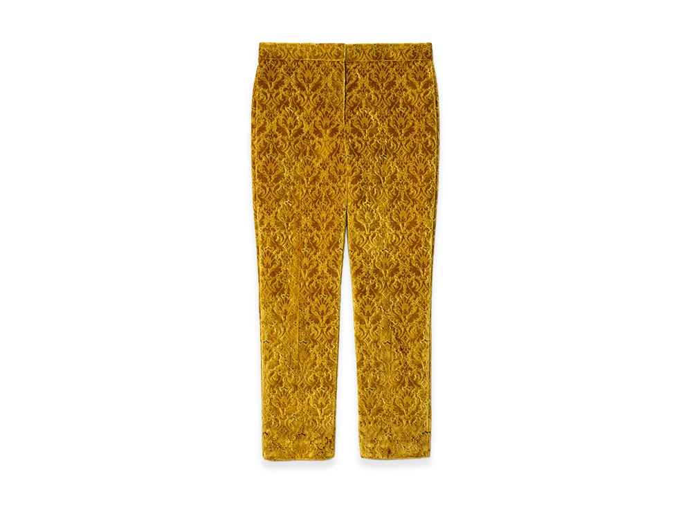 Burberry Women's Baroque Velvet Tailored Trousers "Pear Yellow"