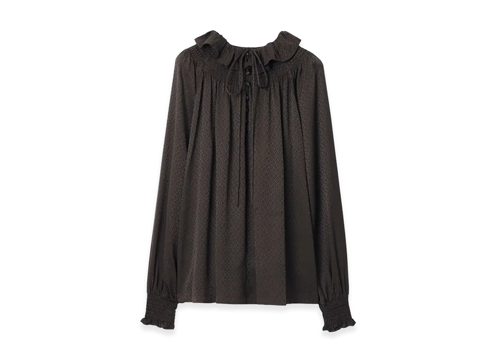 Burberry Women's Geometric Silk Blouse "Hawk Brown"