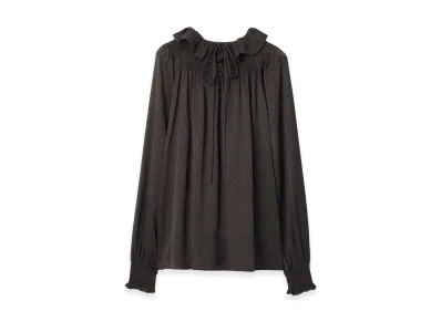 Burberry Women's Geometric Silk Blouse "Hawk Brown"