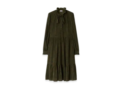 Burberry Women's Foliage Silk Dress "Moat Green"