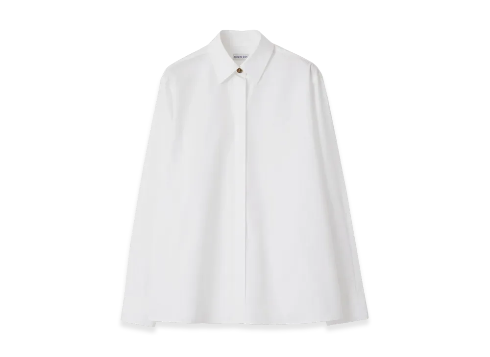 Burberry Women's Oversized Cotton Poplin Shirt "Optic White"