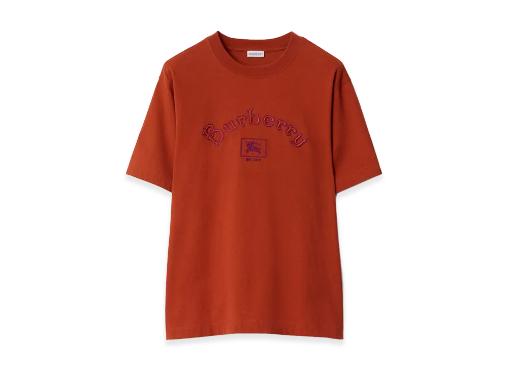 Burberry Gothic Logo Cotton Tee "Fire Orange"