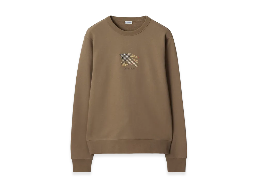 Burberry EKD Check Cotton Sweatshirt "Clay Brown"