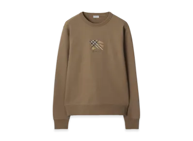 Burberry EKD Check Cotton Sweatshirt "Clay Brown"