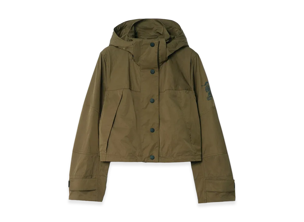 Burberry Women's Cropped Nylon Norwood Jacket "Tent Green"