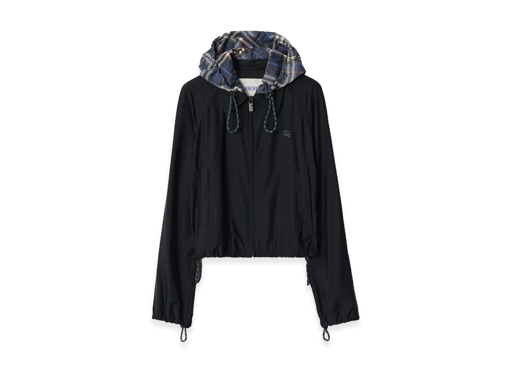 Burberry Women's Cropped Newcott Hooded Jacket "Silhouette Blue"