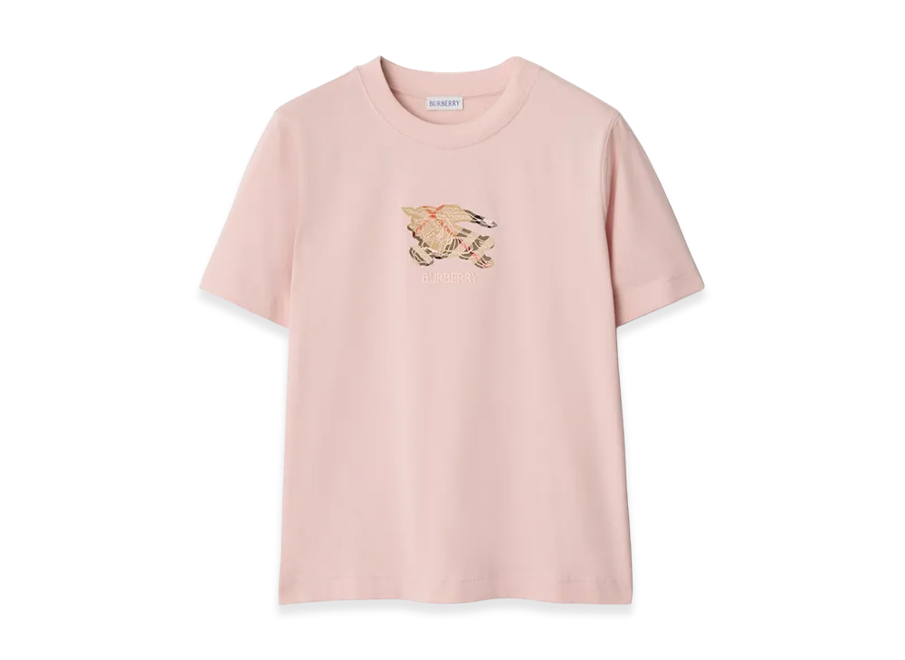 Burberry Women's EKD Check Cotton Tee "Bouquet Pink"