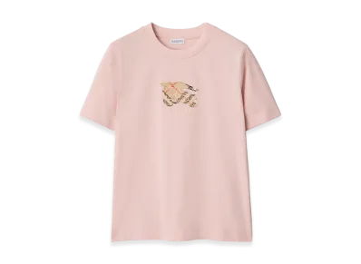 Burberry Women's EKD Check Cotton Tee "Bouquet Pink"