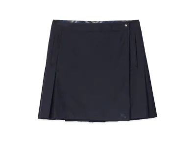 Burberry Women's Pleated Stretch Nylon Mini Skirt "Silhouette Blue"