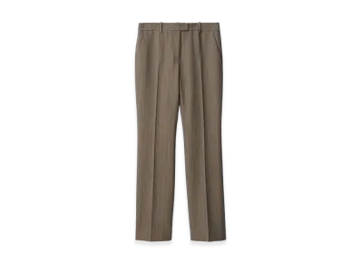 Burberry Women's Mouline Wool Tailored Trousers "Coffee Brown Melange"