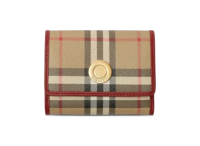 Burberry Women's Small Check Folding Wallet "Beige"