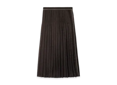 Burberry Women's Sunflower Pleated Silk Skirt "Hawk Brown"