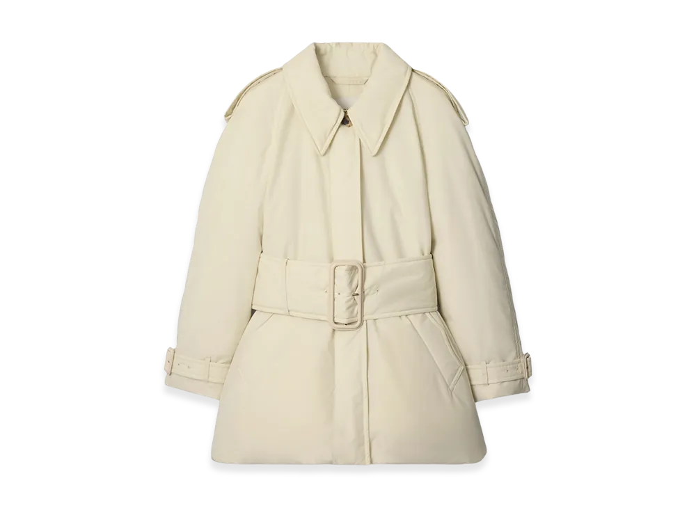 Burberry Women's Belted Berryhill Padded Car Coat "Ice Beige"
