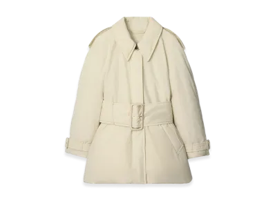 Burberry Women's Belted Berryhill Padded Car Coat "Ice Beige"