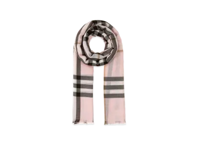 Burberry Embroidered Wool Blend Scarf "Checked"