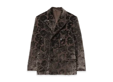 Burberry Vine Velvet Tailored Jacket "Bear Brown"