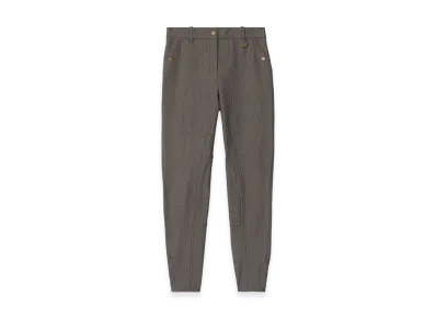 Burberry Women's Herringbone Stretch Cotton Jodhpurs "Walnut Brown/Taupe Beige"