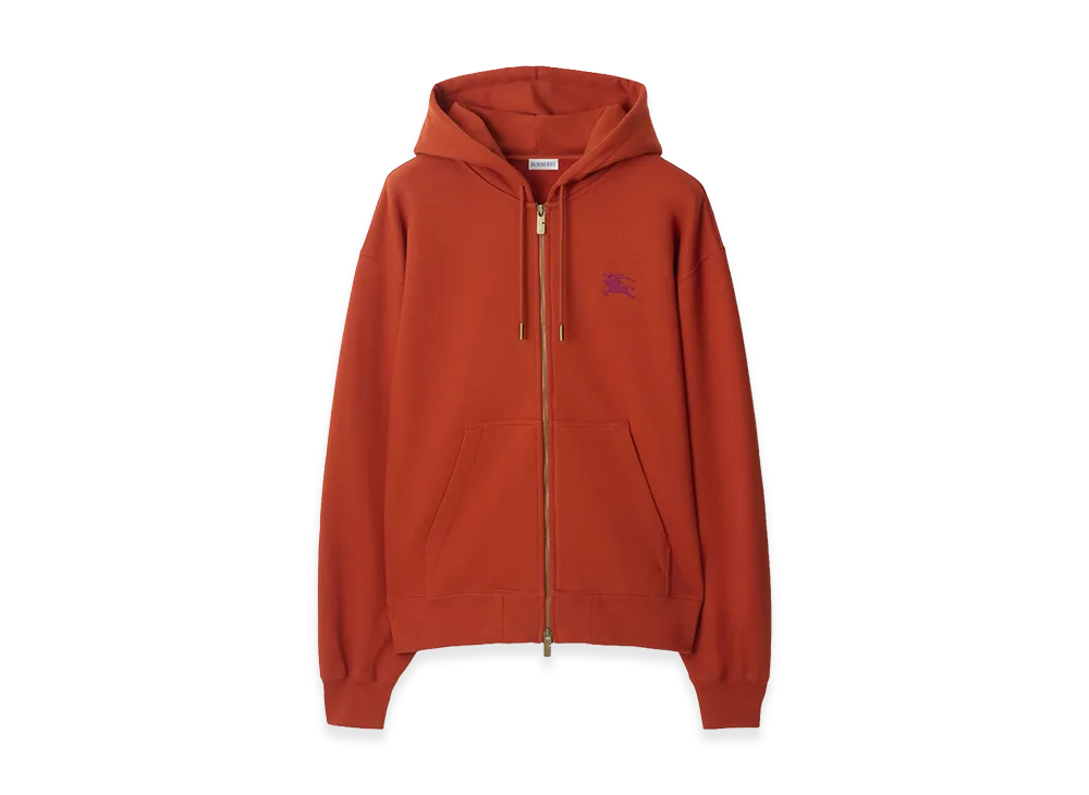 バーバリー ゴシックロゴ コットン ジップフーディー "ファイヤーオレンジ" 81169001