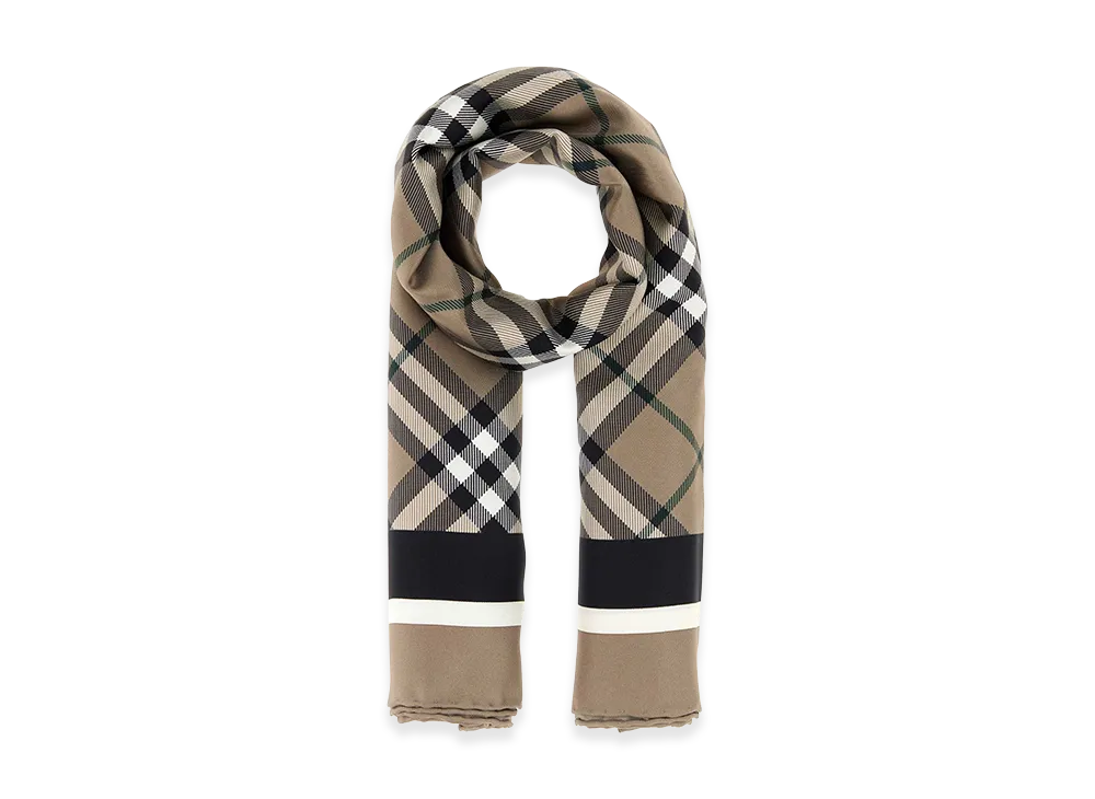 Burberry Embroidered Silk Foulard "Beige"