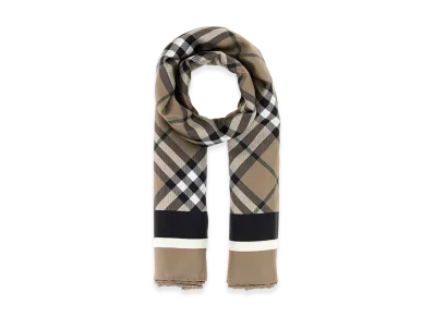 Burberry Embroidered Silk Foulard "Beige"