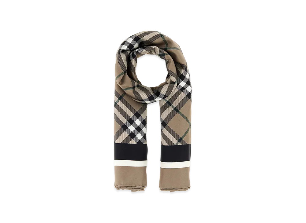 Burberry Embroidered Silk Foulard "Beige"