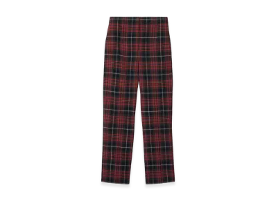 Burberry Women's Check Wool Blend Tailored Trousers "Poppy Red"