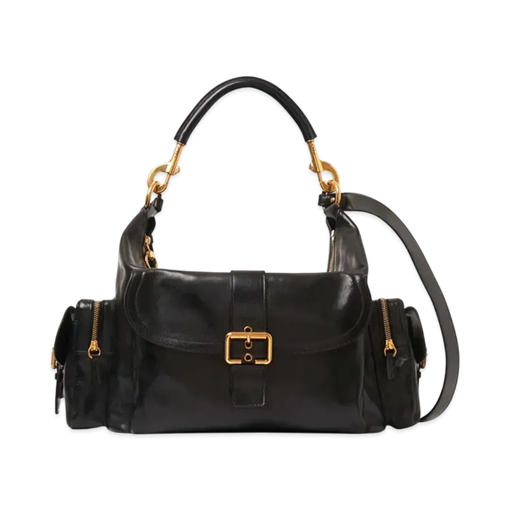 Chloe Large Camera Bag In Shiny Leather "Black"