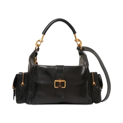 Chloe Large Camera Bag In Shiny Leather "Black"