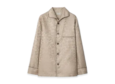 Burberry Women's Sunflower Silk Pajama Shirt "Taupe Beige"