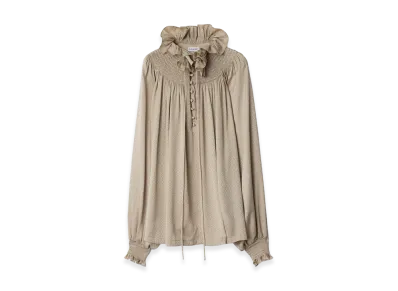 Burberry Women's Geometric Silk Blouse "Taupe Beige"