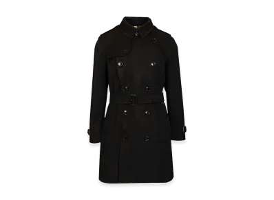 Burberry Kensington Heritage Mid-Length Trench Coat "Black"