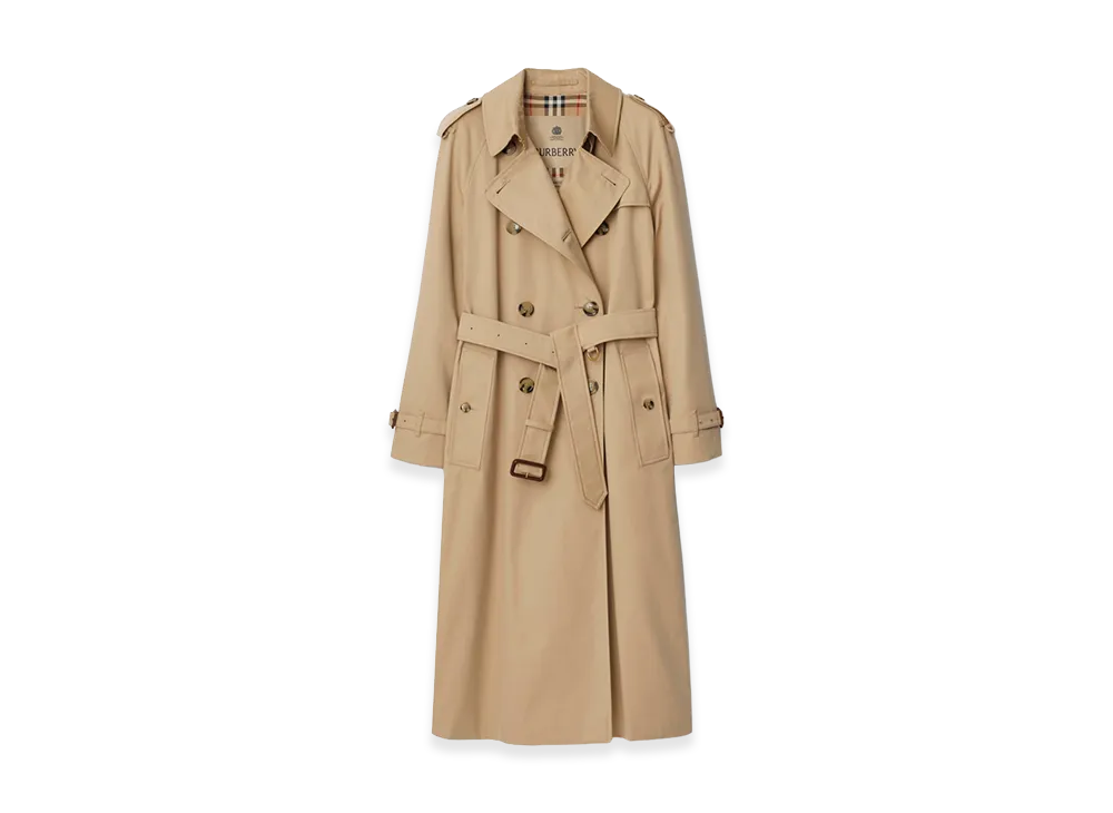 Burberry Women's Long Waterloo Heritage Trench Coat "Honey Beige"