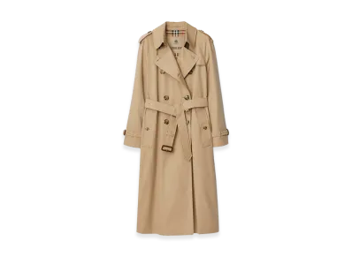 Burberry Women's Long Waterloo Heritage Trench Coat "Honey Beige"